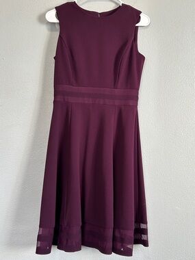 Calvin Klein Beautiful  Sleeveless A-Line Dress in Plum Size 4